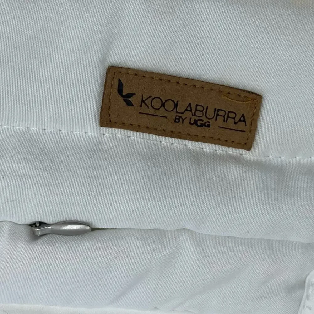 Koolaburra Faux Fur Pillow Sham White With Etched Stripes‎ Luxurious Standard